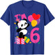 Kids 6 Years Old Girls Birthday Panda T-Shirt - T-Shirt | Royal