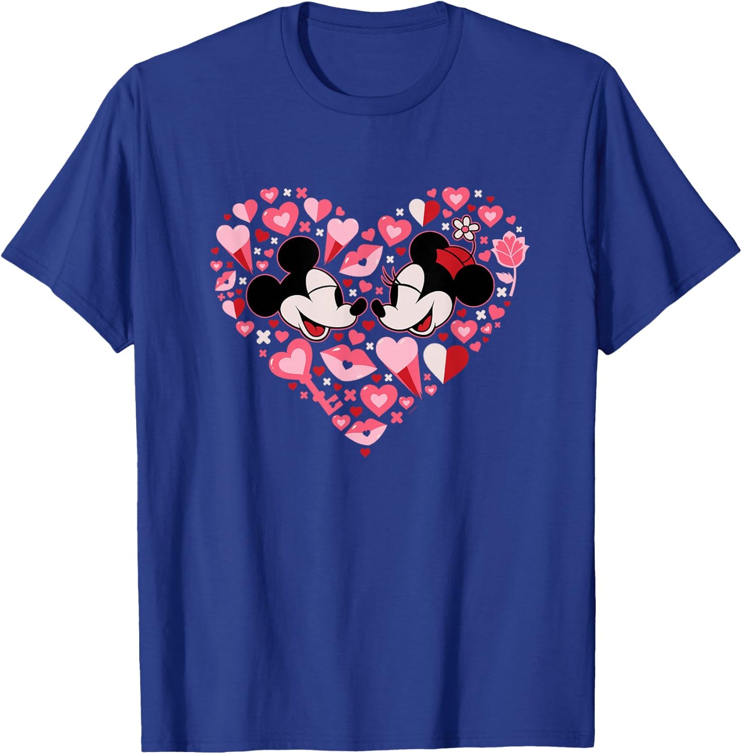 Disney Mickey & Minnie Mouse Couples Valentine’s Day Heart T-Shirt - T-Shirt | Royal