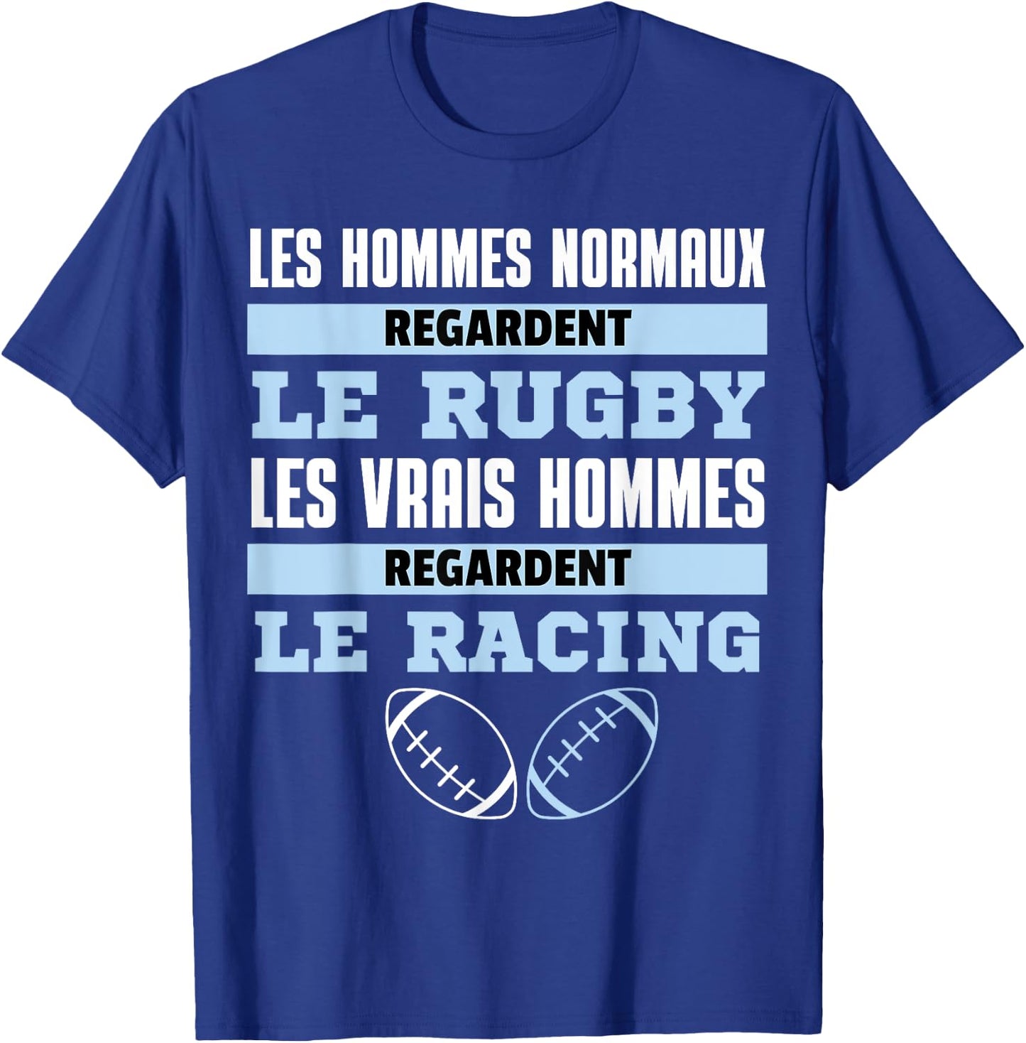 Supporter Rugby Racing Gift Humour , Black, S T-Shirt - T-Shirt | Royal