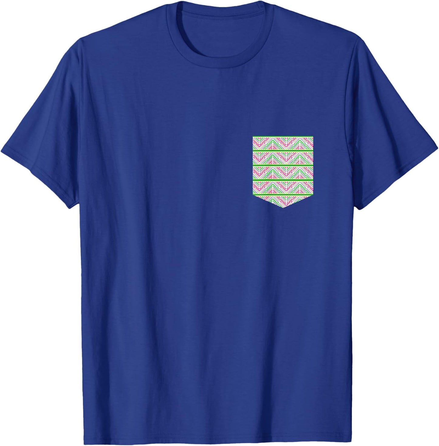 Hmong Design Pocket Graphic T-Shirt - T-Shirt | Royal