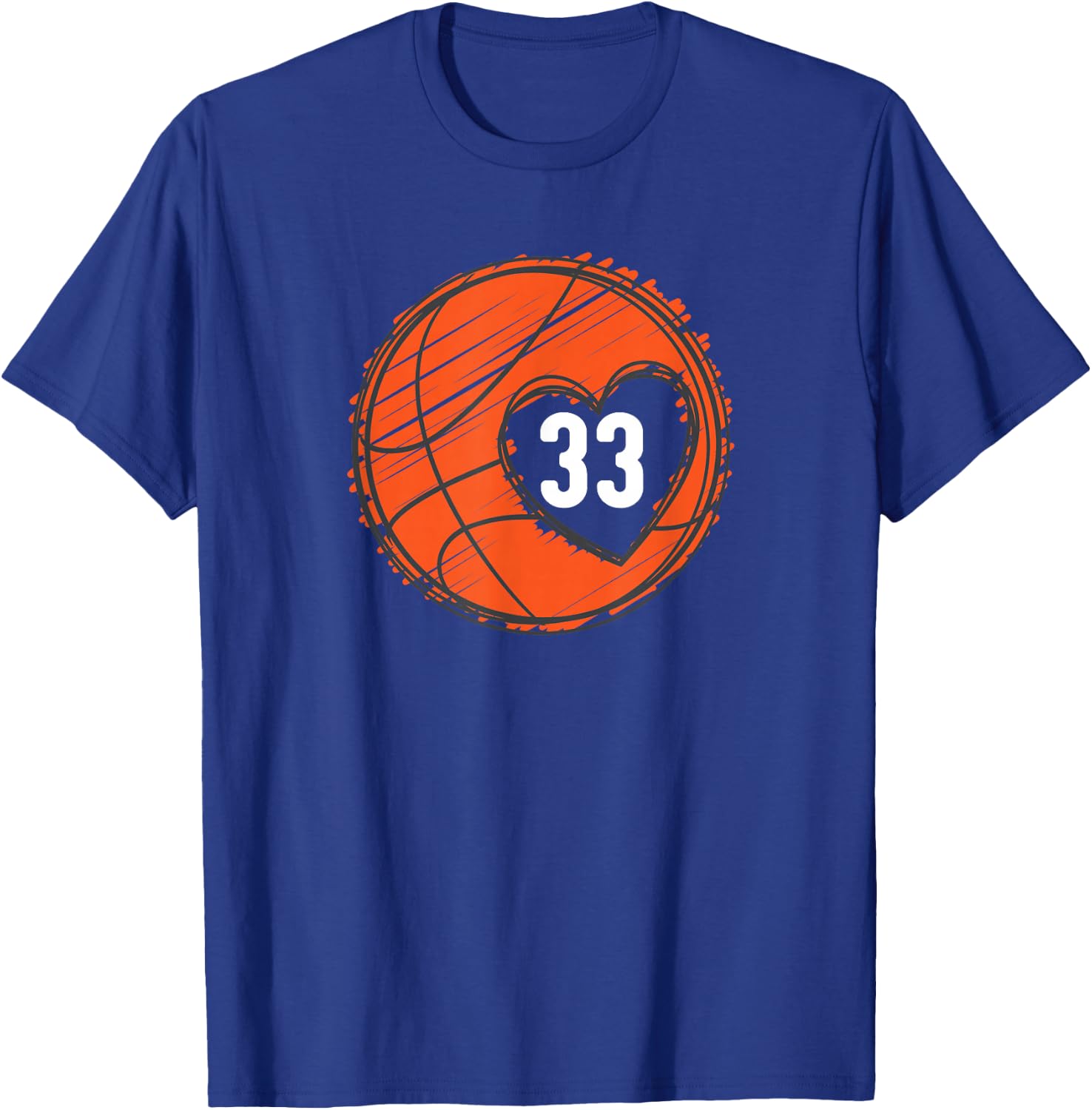 #33 Number 33 - Basketball Graphic Saying Ball Bball Cute T-Shirt - T-Shirt | Royal