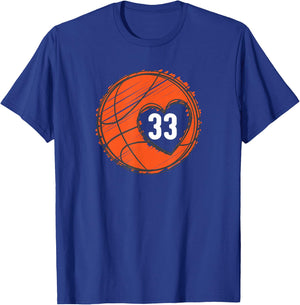 #33 Number 33 - Basketball Graphic Saying Ball Bball Cute T-Shirt - T-Shirt | Royal