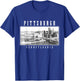 Pittsburgh Pennsylvania Vintage Skyline USA America Souvenir T-Shirt - T-Shirt | Royal