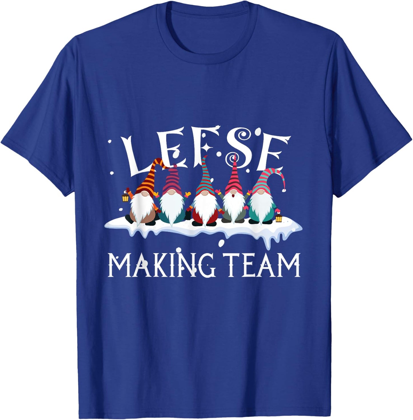 Lefse Making Team, Gnome Xmas T-Shirt - T-Shirt | Royal
