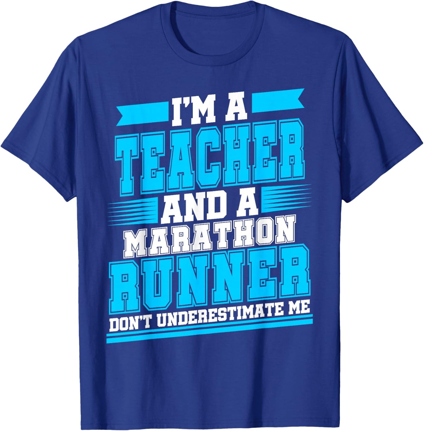 Marathon Runner Teacher Running Half First Race T-Shirt - T-Shirt | Royal