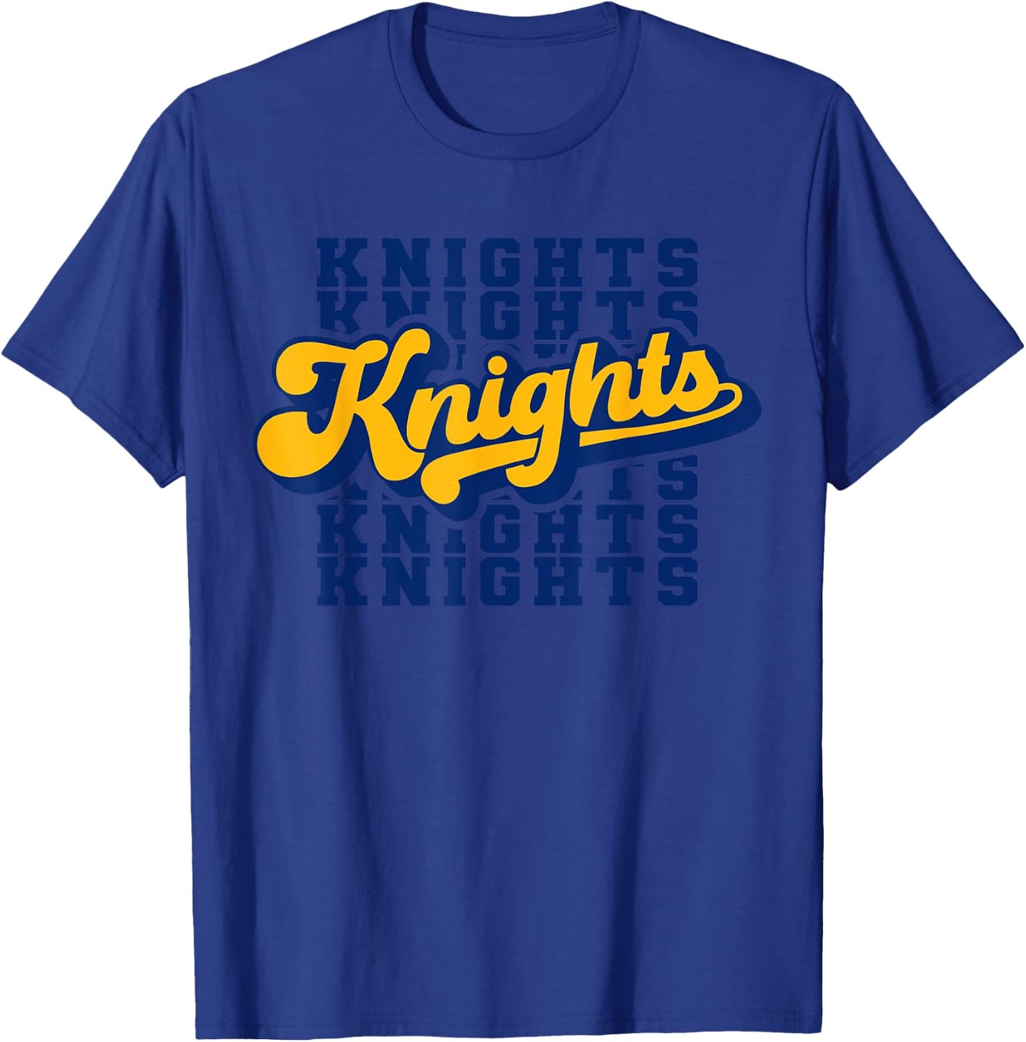 Go Knights - Cute 70's Retro Gameday Spirit Cheerer T-Shirt - T-Shirt | Royal