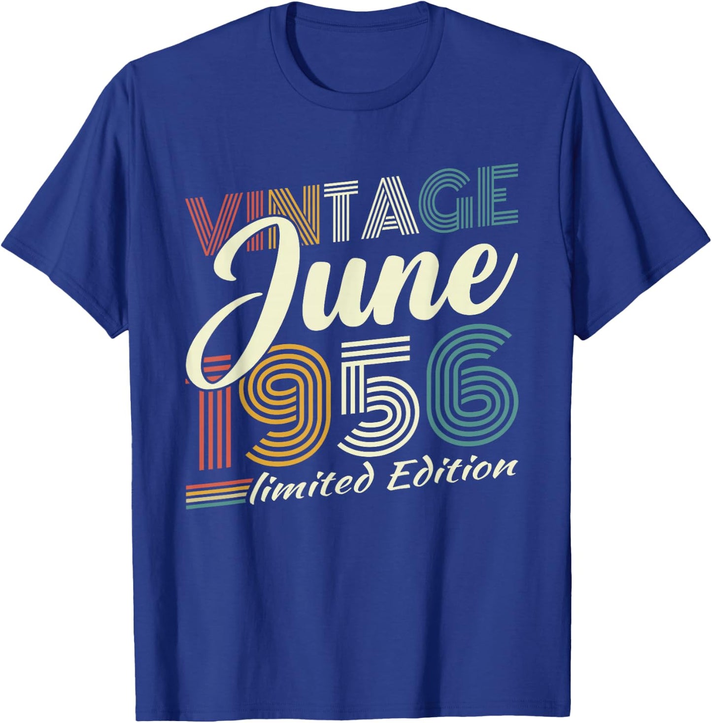 Vintage Juin 1956 Cadeau Anniversaire 70 Ans Hommes Femmes T-Shirt - T-Shirt | Royal