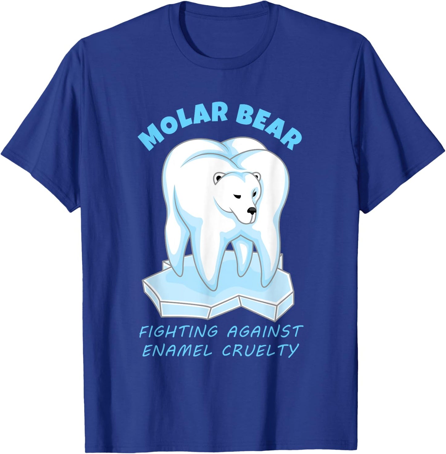 Molar Bear - Funny Dental Polar Bear Pun T-Shirt - T-Shirt | Royal