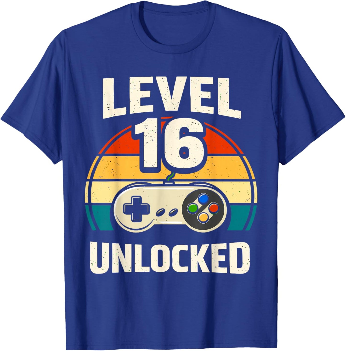 16th Birthday Level 16 Unlocked Gamer Gaming 16 Birthday T-Shirt - T-Shirt | Royal