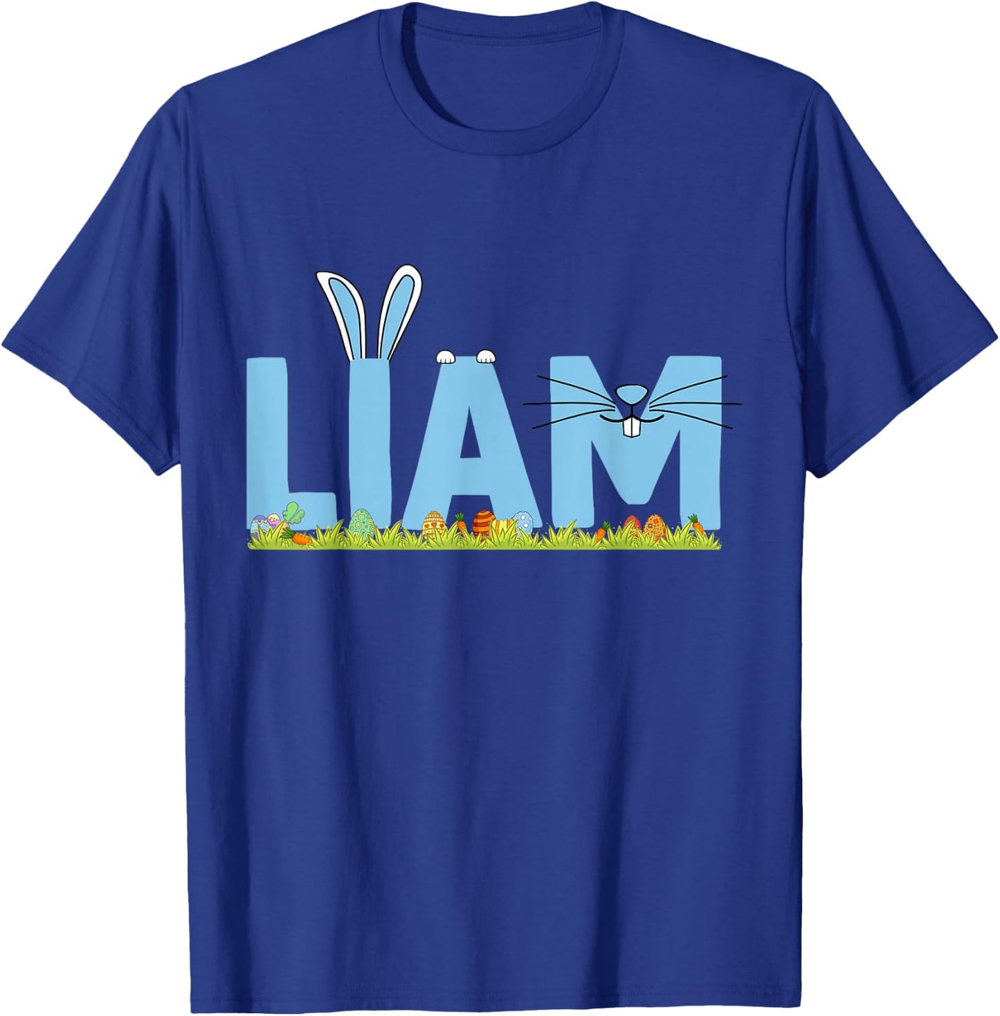 Happy Easter Day Bunny Rabbit Kids Cute Love Liam T-Shirt - T-Shirt | Royal