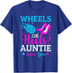 Gender Reveal Party Wheels Or Heels Pink Or Blue Auntie T-Shirt - T-Shirt | Royal