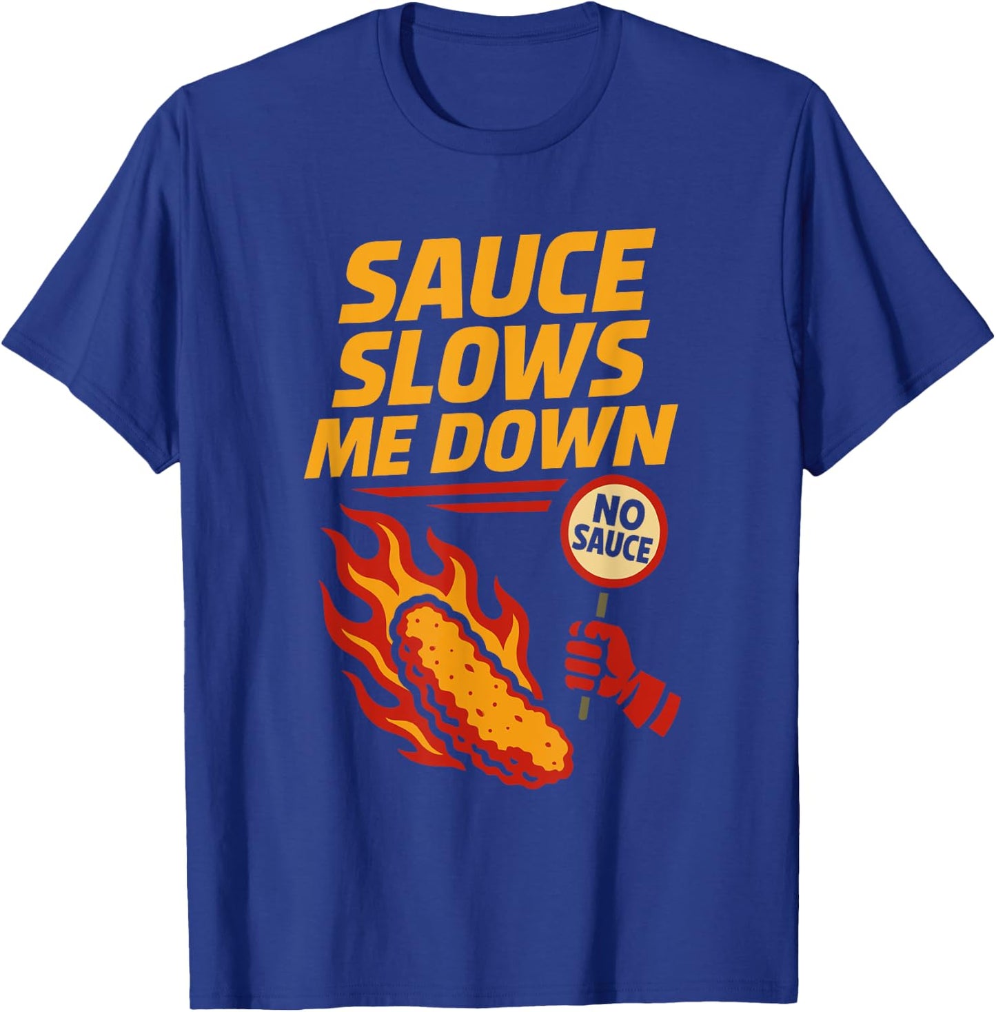 Funny Chicken Tender Food Humor Picky Eater No Sauce Gamer T-Shirt - T-Shirt | Royal