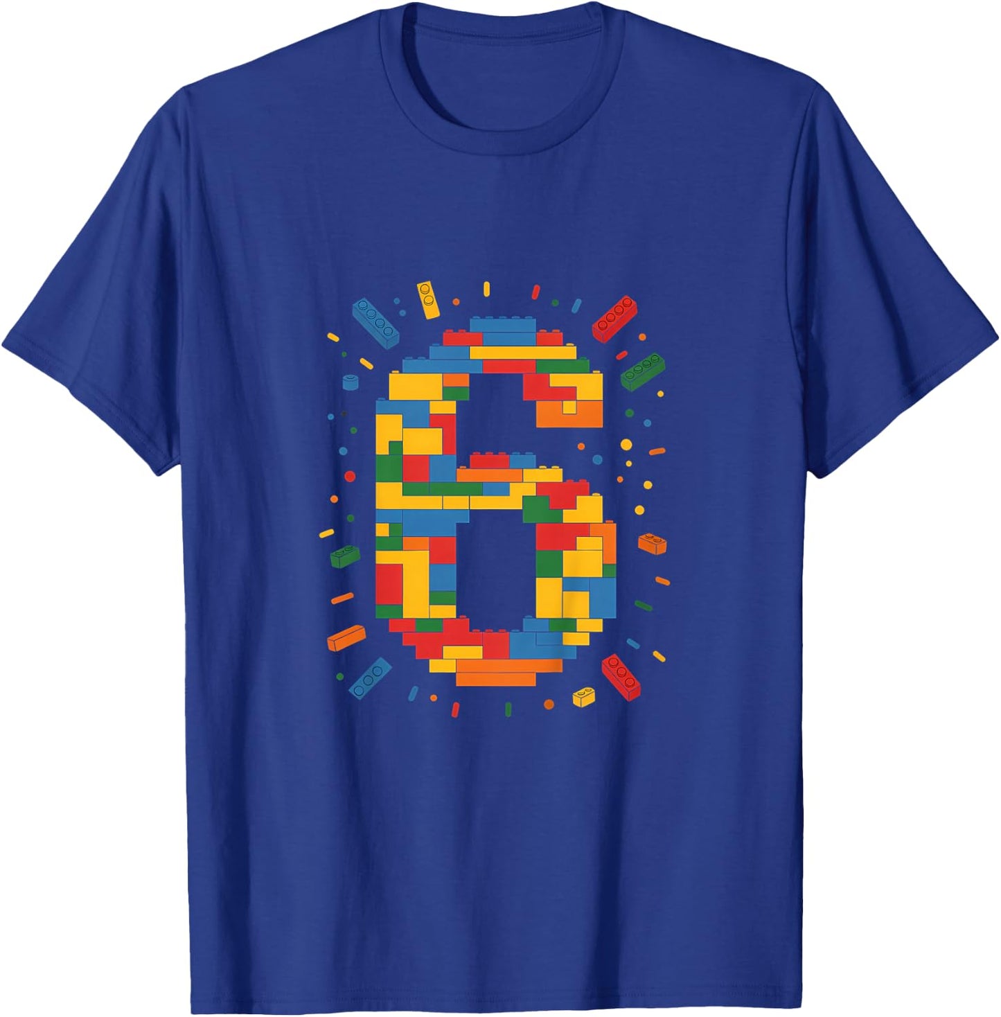 Ich Bin 6 Bausteine Geburtstag Klemmbausteine 6. Geburtstag T-Shirt - T-Shirt | Royal