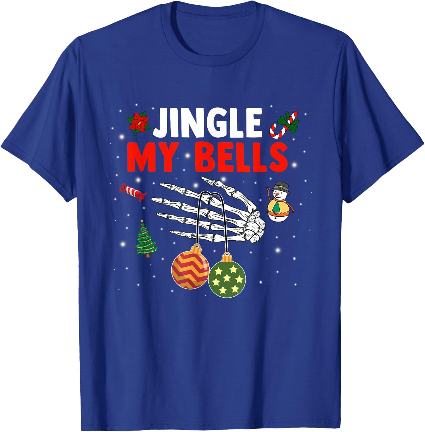 Jingle My Bells Feel The Joy Christmas Matching Couples T-Shirt - T-Shirt | Royal