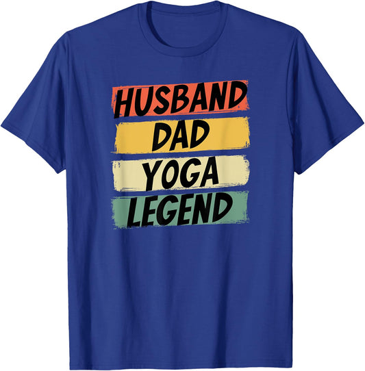 Yoga Husband Dad Legend Meditation Teacher Father's Day T-Shirt - T-Shirt | Royal