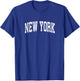 New York NY Vintage Athletic Sports Design T-Shirt - T-Shirt | Royal