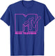 MTV - Neon Pink Logo Outline T-Shirt - T-Shirt | Royal