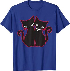 Emily The Strange Double Trouble - Women's X-Small Black Short Sleeve Classic Fit Cotton Blend T-Shirt - T-Shirt | Royal