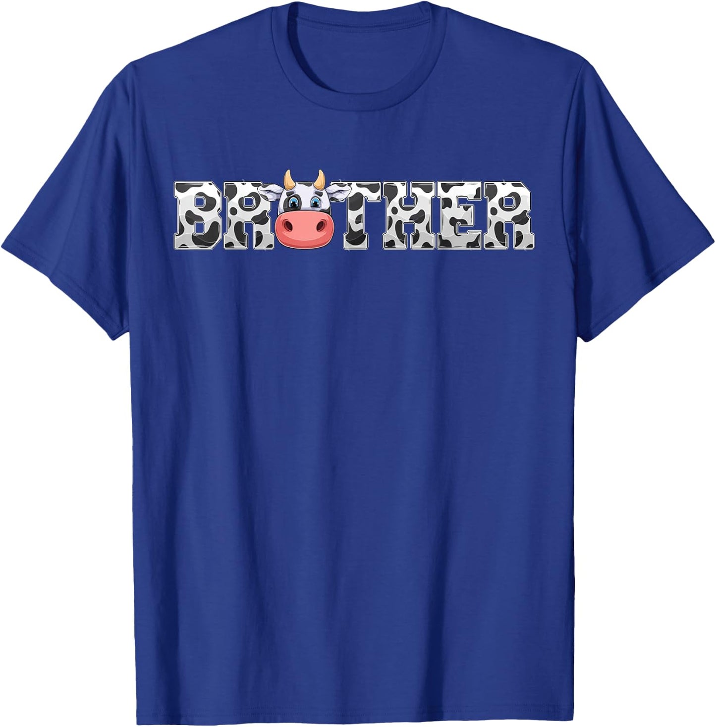 Brother Cow Print Cowboy Animal Pattern Farmer Cow Brother T-Shirt - T-Shirt | Royal
