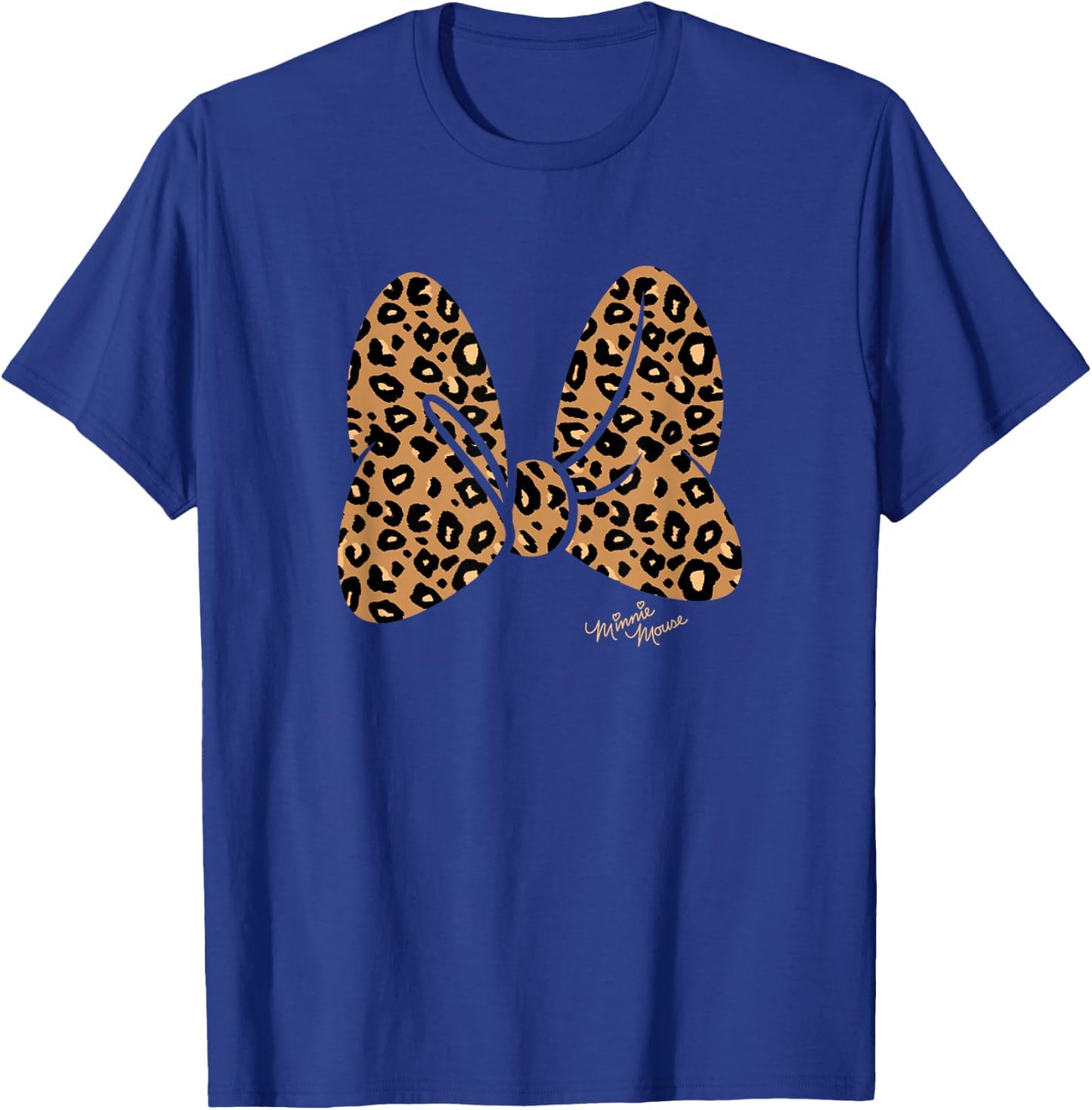 Disney Minnie Mouse Classic Leopard Print Bow T-Shirt - T-Shirt | Royal