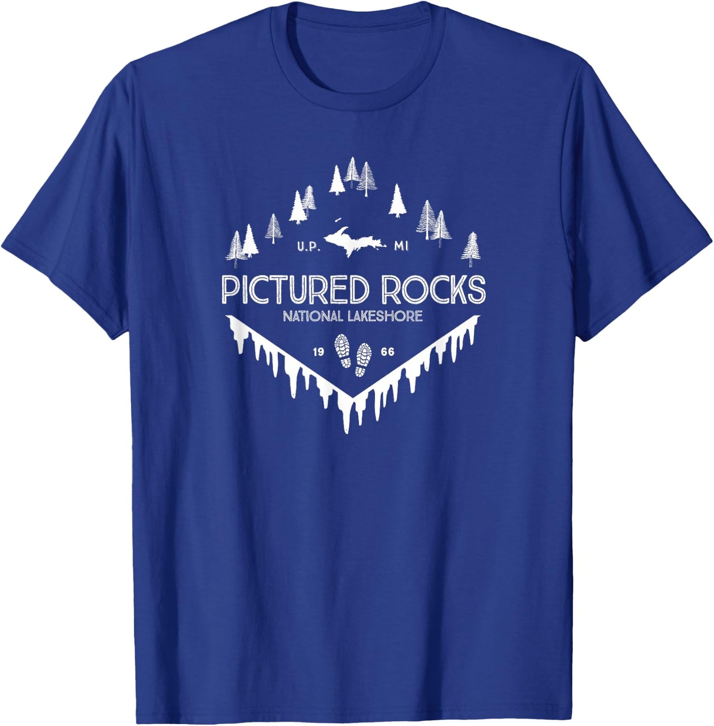 Pictured Rocks National Lakeshore Ice Caves UP Michigan T-Shirt - T-Shirt | Royal