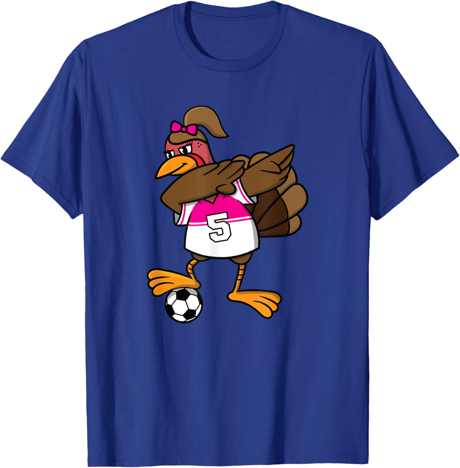 Thanksgiving Turkey Shirt for Girls Soccer Dab Dabbing Funny T-Shirt - T-Shirt | Royal