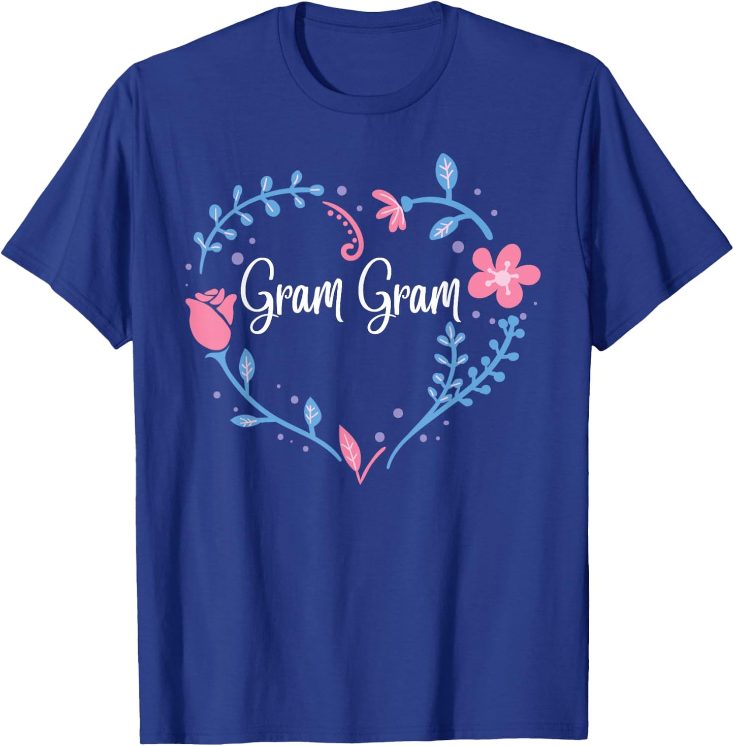 Flower Gram Gram Grandma Christmas Birthday Gift T-Shirt - T-Shirt | Royal