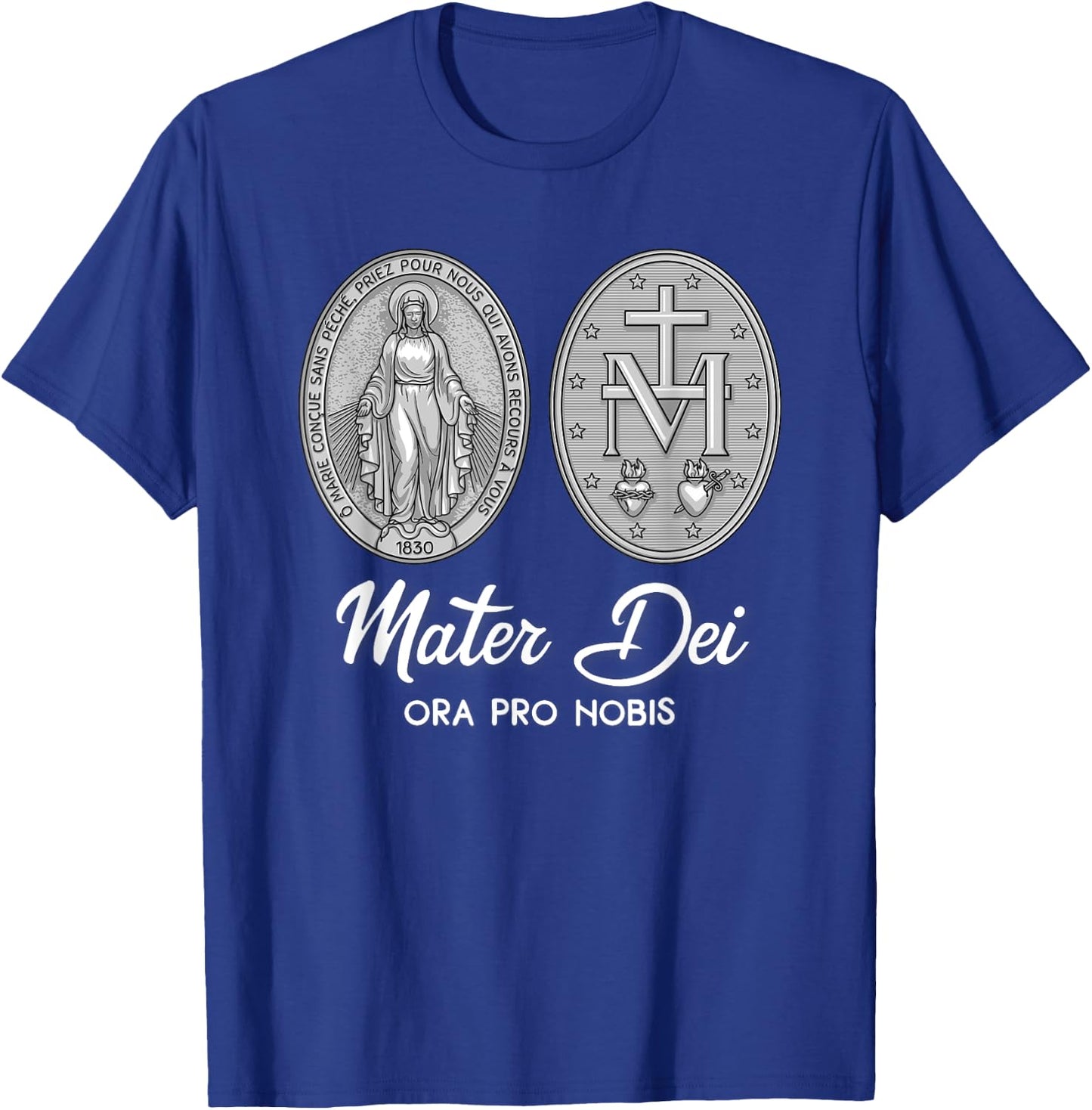 Miraculous Medal Marian Our Lady Catholic T-Shirt - T-Shirt | Royal