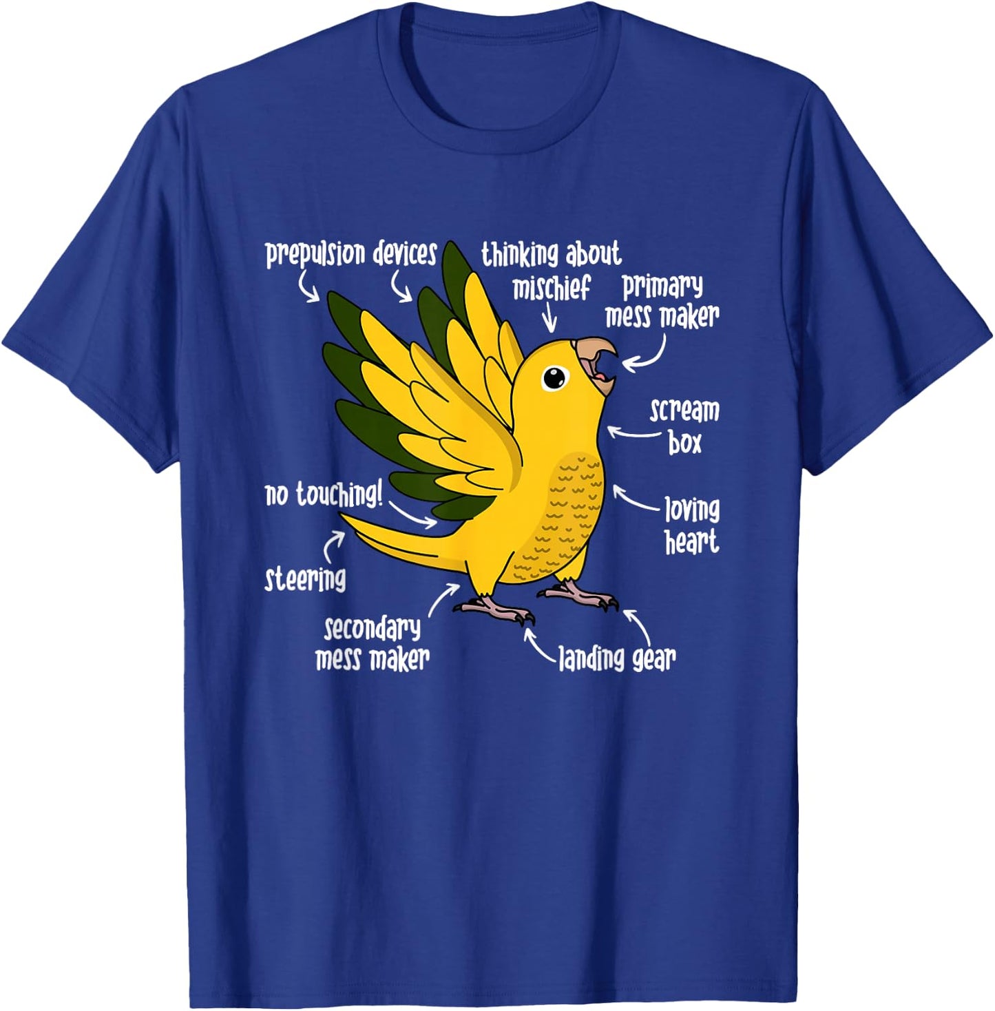 Parrot Anatomy I Golden Conure T-Shirt - T-Shirt | Royal
