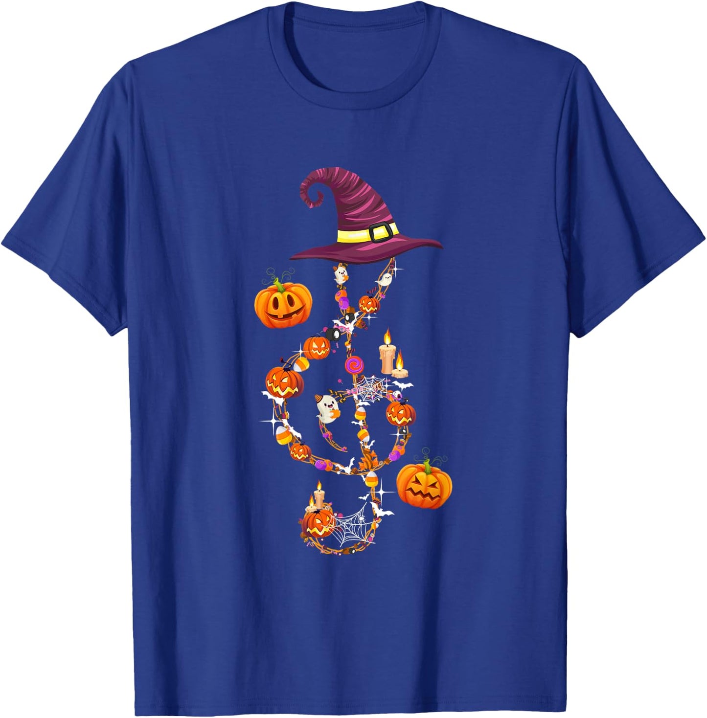 Music Note Symbol Halloween Clef Musical Teacher Music Lover Women Kids T-Shirt - T-Shirt | Royal