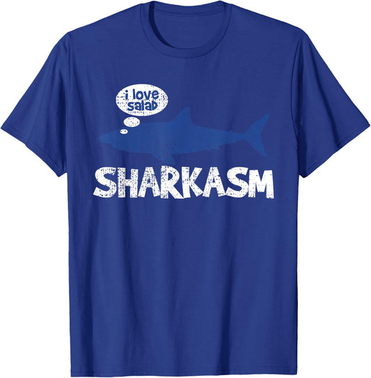 Shark Sharkasm Marine Biology Funny Vintage Gift T-Shirt - T-Shirt | Royal