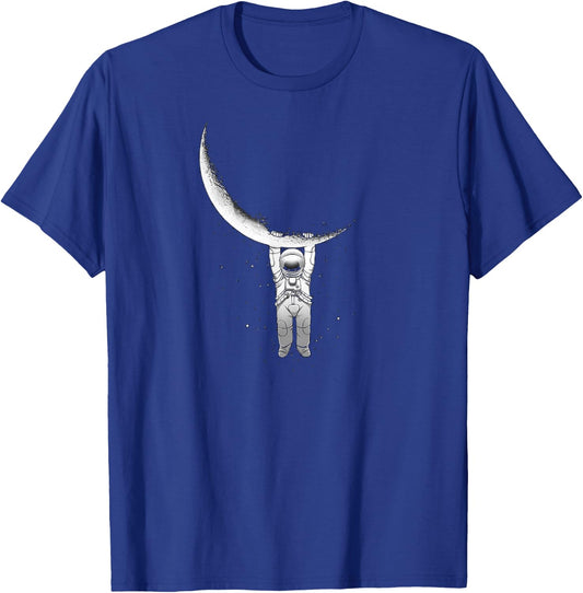 Astronaut Hanging From The Moon T-Shirt - T-Shirt | Royal
