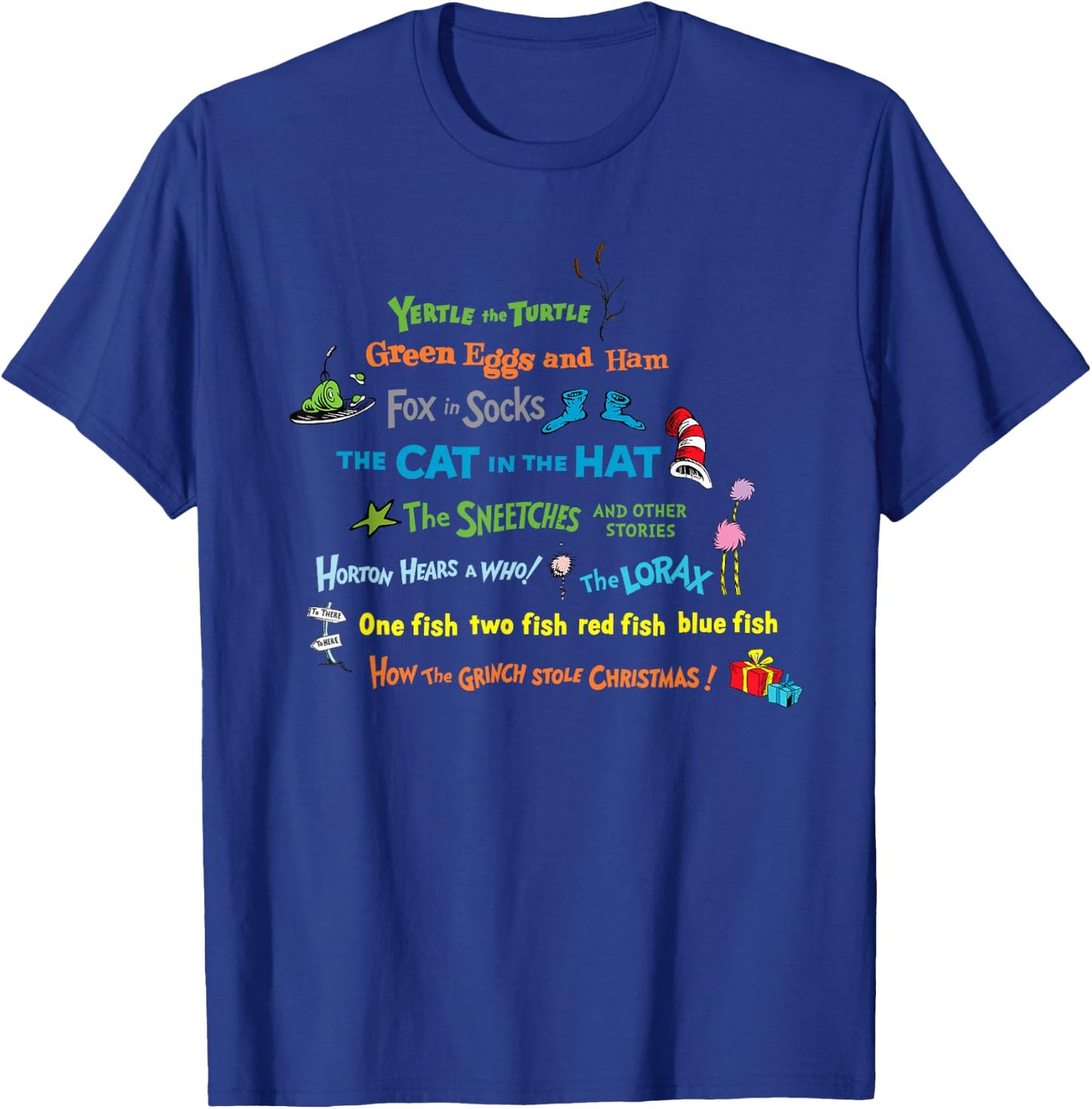 Dr. Seuss Book Title T-Shirt - T-Shirt | Royal