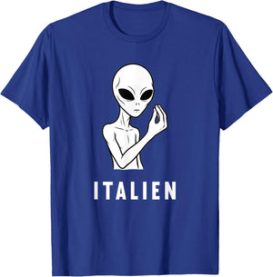 Alien Italy Funny Italian T-Shirt - T-Shirt | Royal
