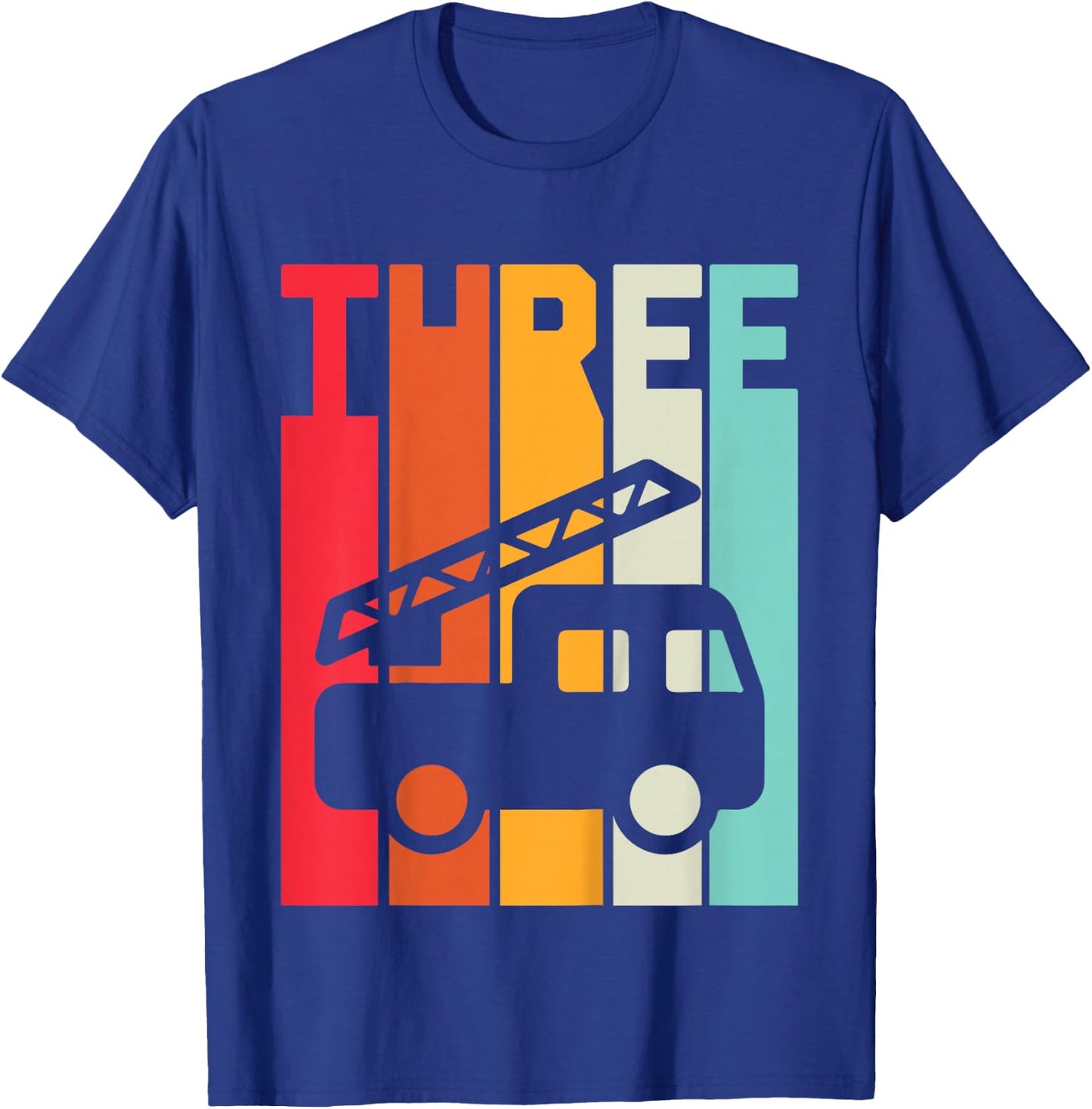Fire Truck 3rd Birthday Boys Firefighter Fireman 3 Years T-Shirt - T-Shirt | Royal