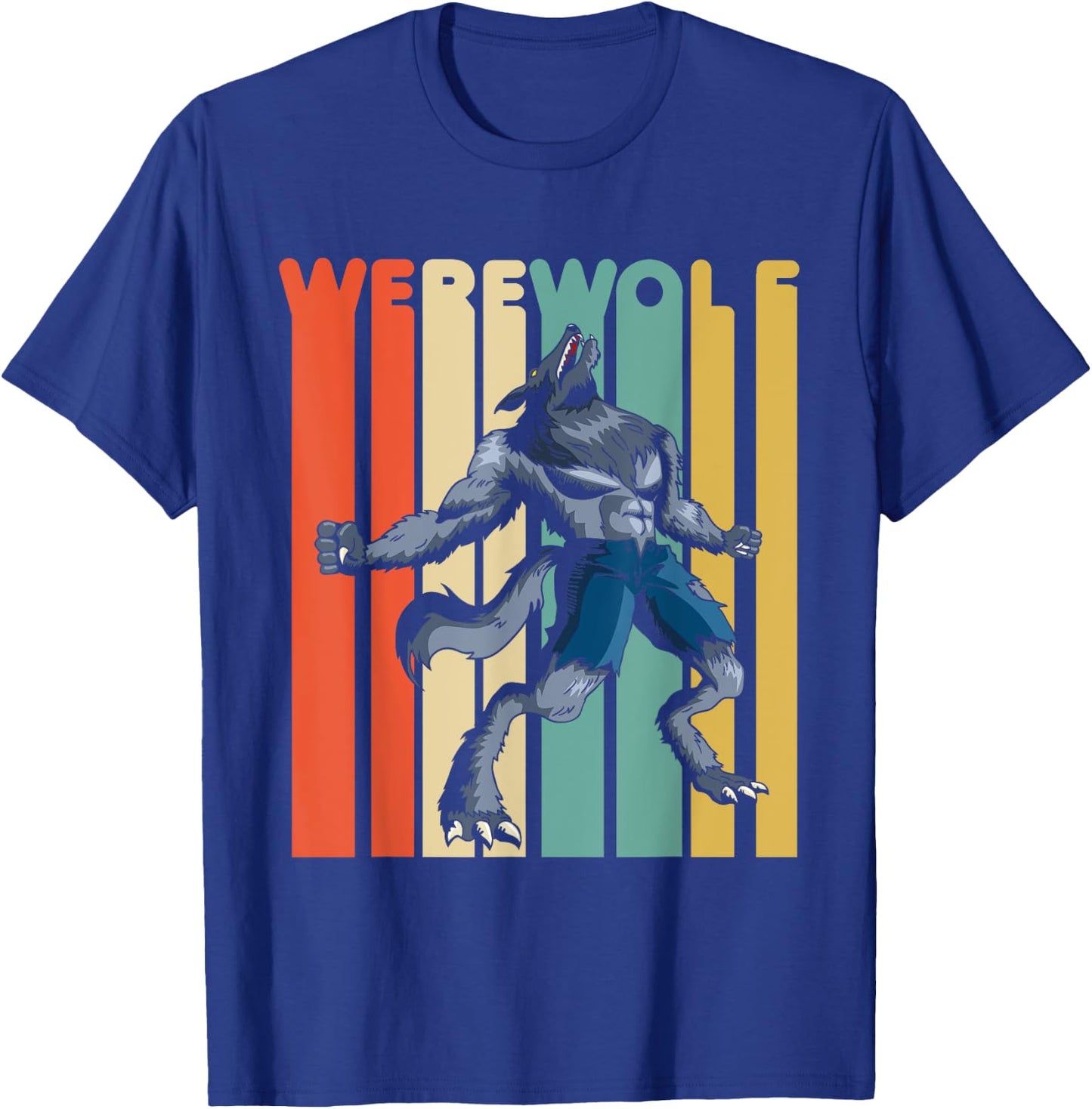 Vintage Style Werewolf Retro Halloween Design T-Shirt - T-Shirt | Royal