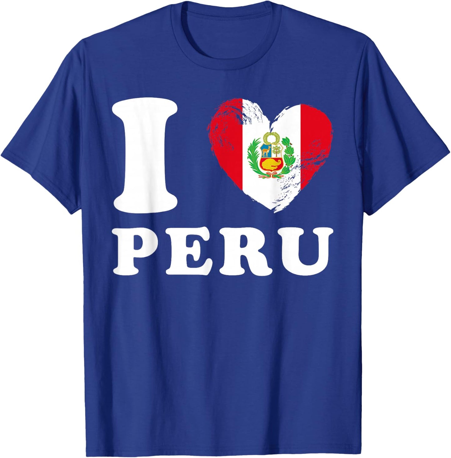 I Love Peru - Heart Flag Peru T-Shirt - T-Shirt | Royal