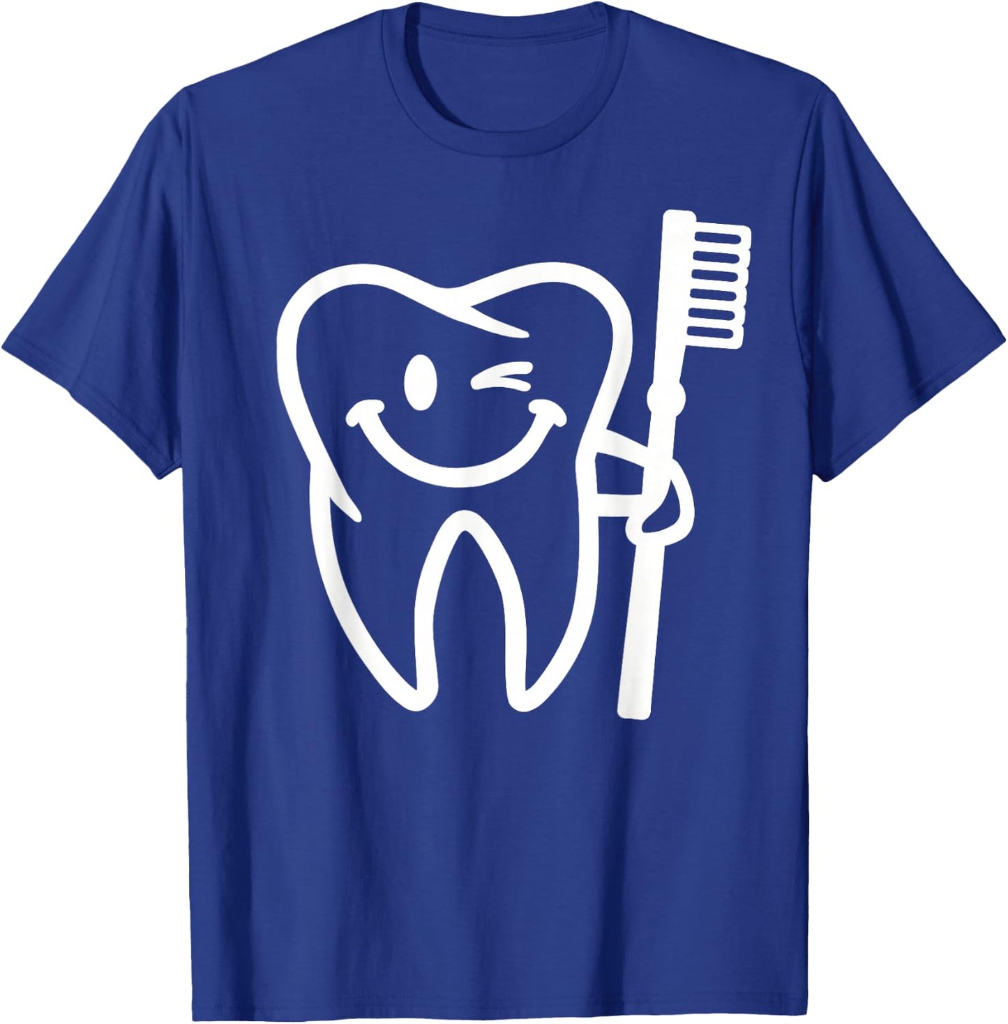 Smiling Tooth with Toothbrush T-Shirt - T-Shirt | Royal