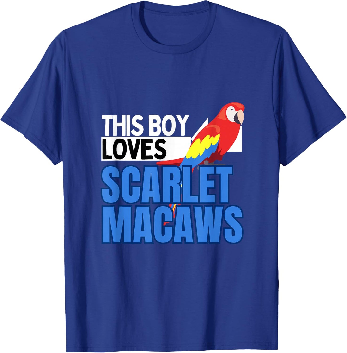 Macaw Shirt Boys Scarlet Macaw Pet Bird Parrot Macaw T-Shirt - T-Shirt | Royal