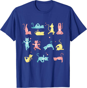 Funny Cat Training Yoga Posture Kitty Mood T-Shirt - T-Shirt | Royal