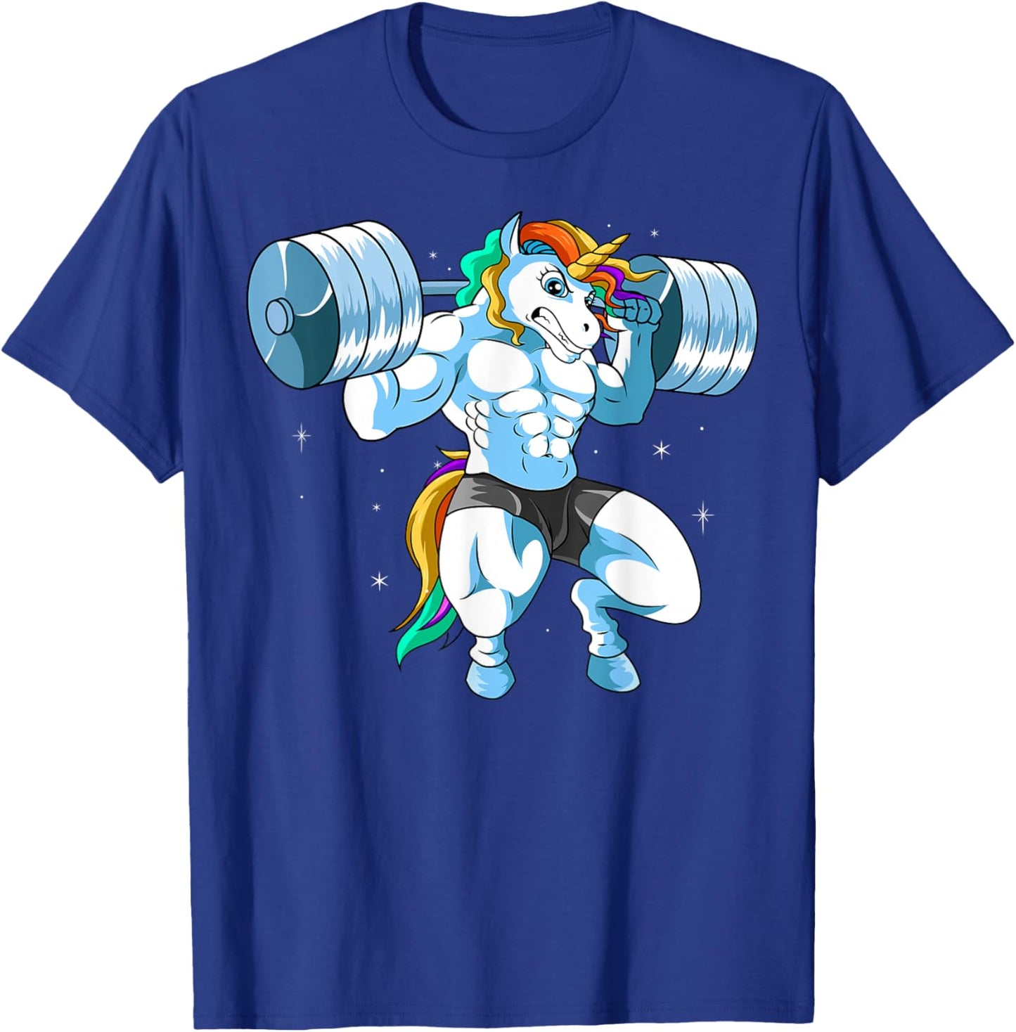 Weightlifter Barbell - Fitness Gym Weightlifing Unicorn T-Shirt - T-Shirt | Royal