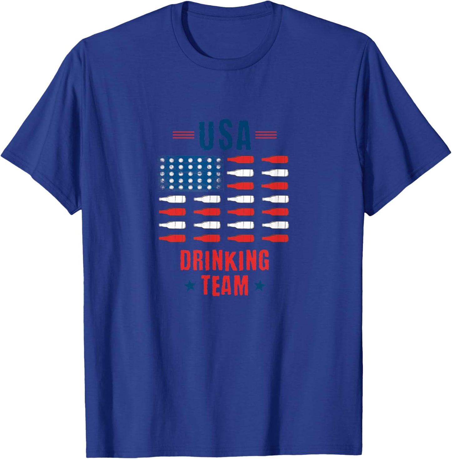USA Drinking Team Alcohol Bottle Spirits Liquor Drunk Gift T-Shirt - T-Shirt | Royal
