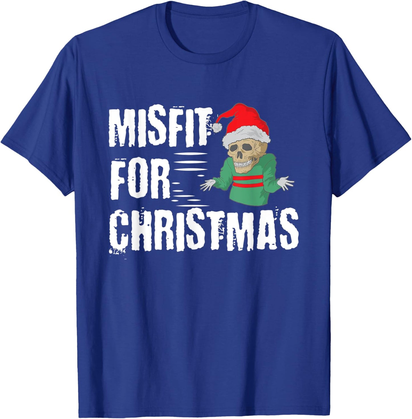 Misfit for Christmas Skull T-Shirt - T-Shirt | Royal