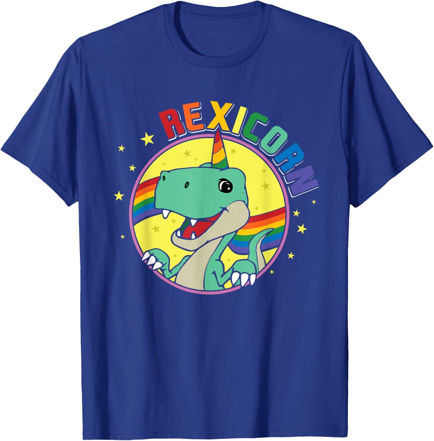 Unicorn T-Rex Rexicorn Dinosaur Dino Rainbow Cute Unicorns T-Shirt - T-Shirt | Royal