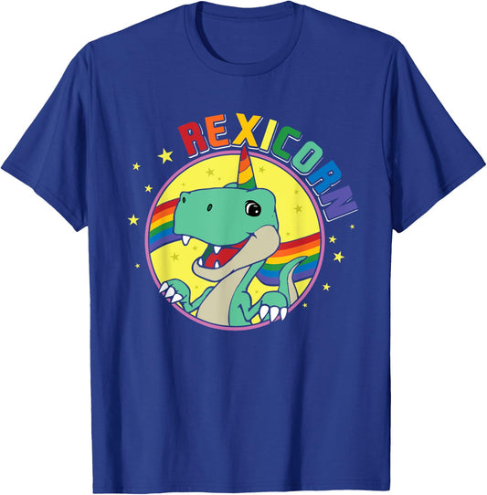 Unicorn T-Rex Rexicorn Dinosaur Dino Rainbow Cute Unicorns T-Shirt - T-Shirt | Royal