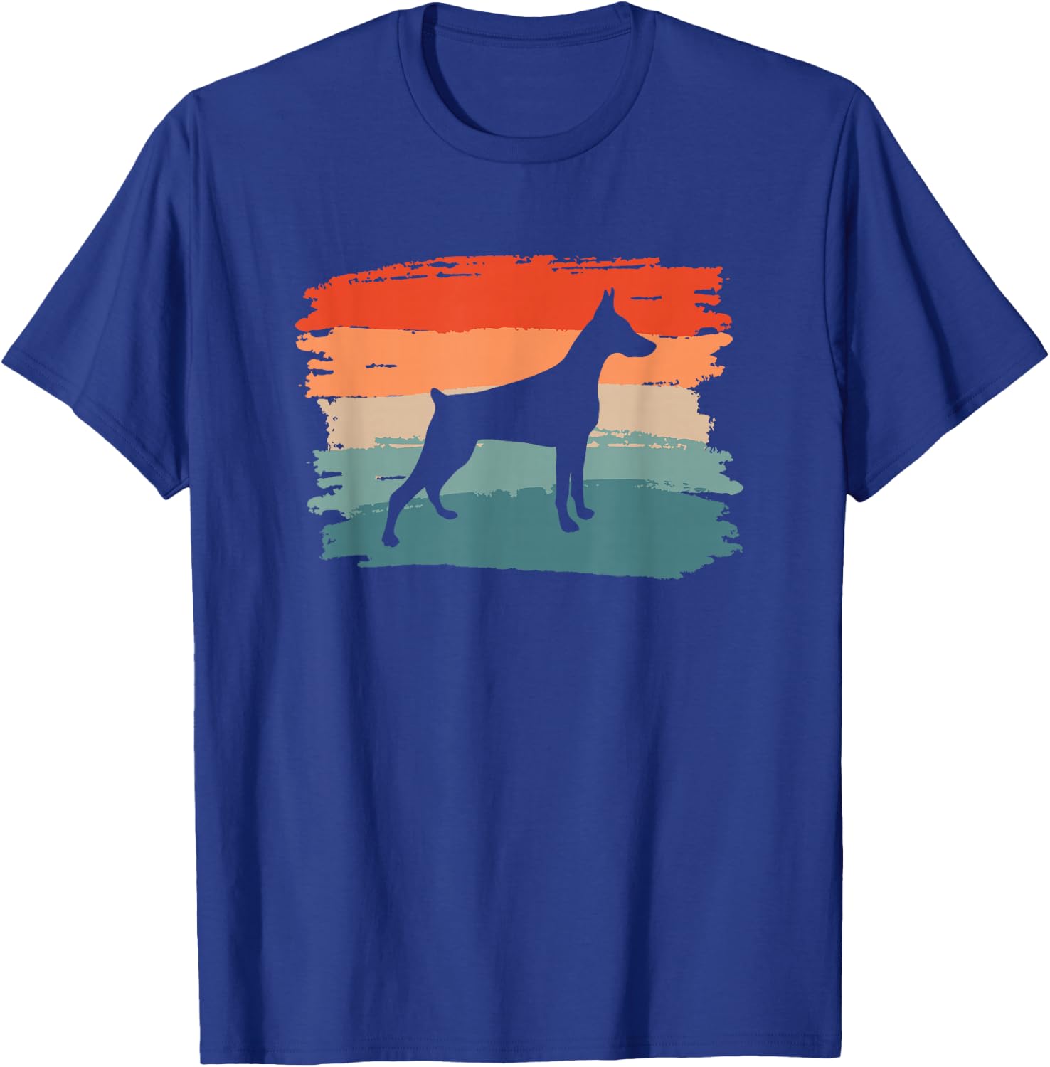 Vintage Retro Silhouette Doberman Pinscher Lover T-Shirt - T-Shirt | Royal