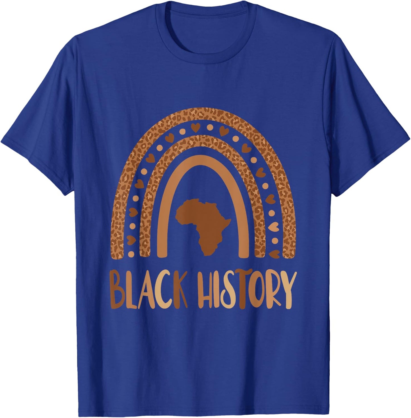 Black History Month Melanated Melanin Rainbow Leopard Print T-Shirt - T-Shirt | Royal