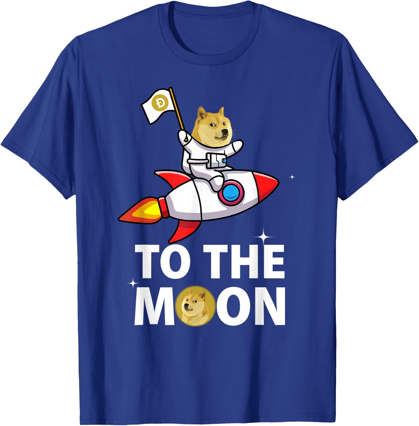 Funny Dogecoin to the Moon , Space Suite DOGE Coin T-Shirt - T-Shirt | Royal