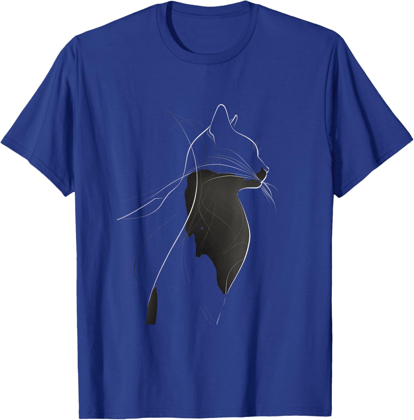 Stylish Cat Silhouette Pattern , Black, S T-Shirt - T-Shirt | Royal