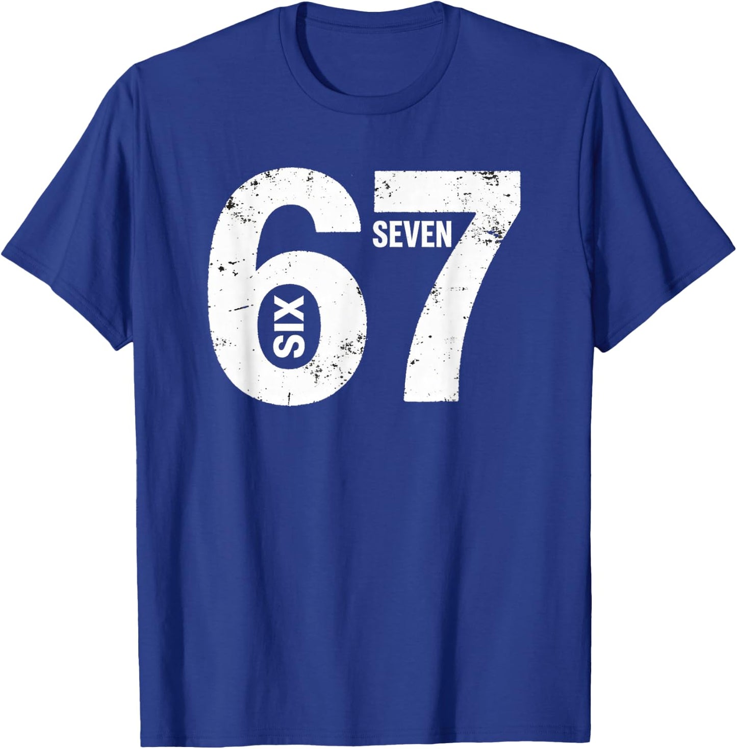 Kids Meme 6 7 Six Seven Vintage Trendmeme T-Shirt - T-Shirt | Royal
